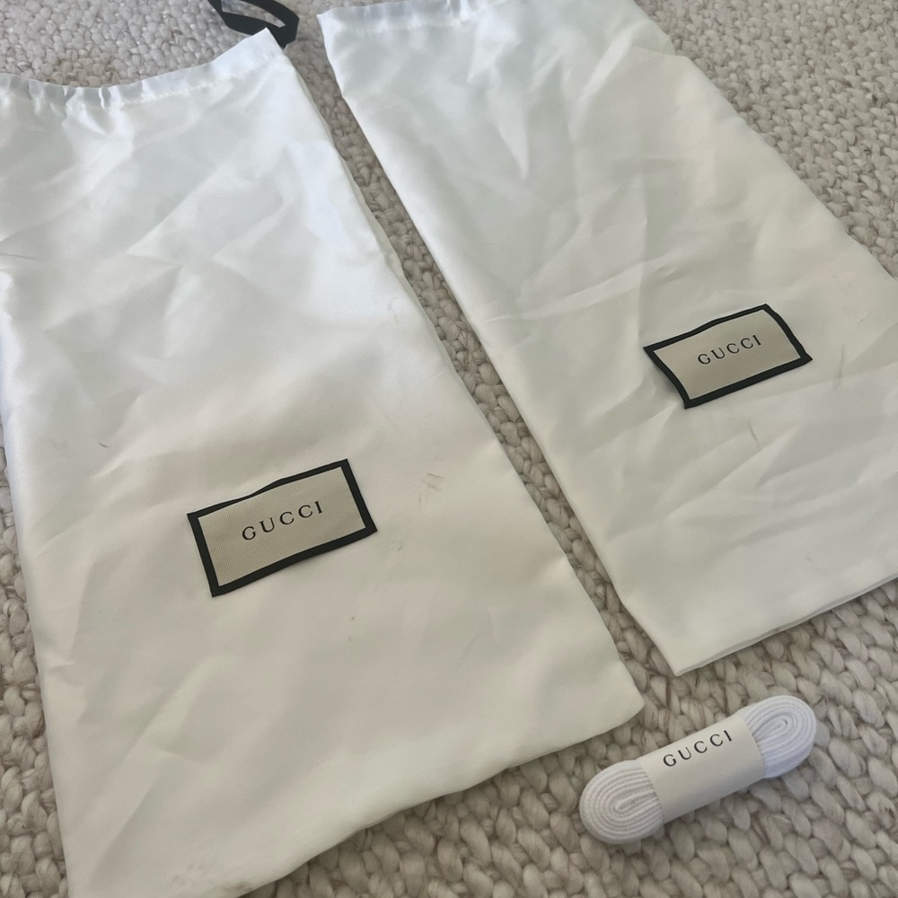 Gucci shoe laces and dust bag for sale